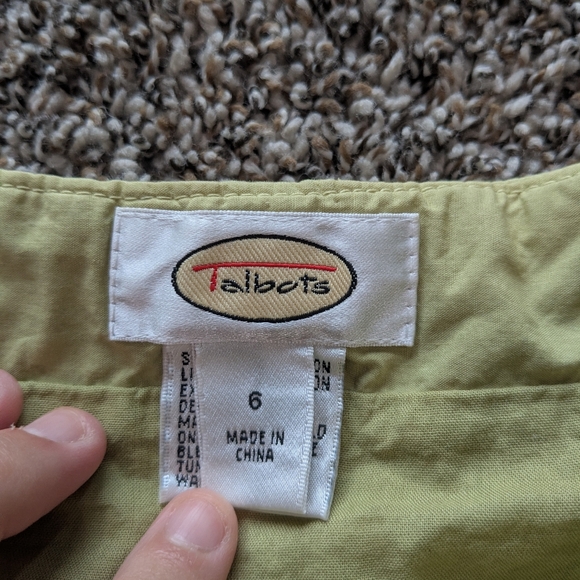 Vintage Talbots Embroidered Cotton A Line Midi Skirt Size 6 Green And Pink - Picture 3 of 6